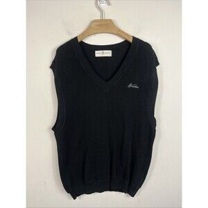 Vintage Fairway & Greene Sea Island Sweater Vest Mens 2XL Black Pima Cotton